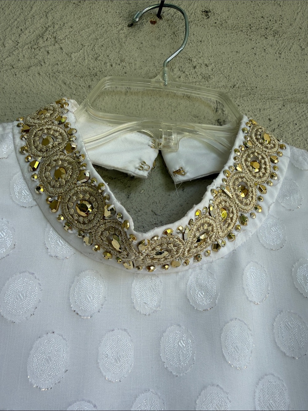 Lilly Pulitzer Brandi Resort White Shift Dress W Gold Embellished Neck Size 6 - Picture 7 of 14